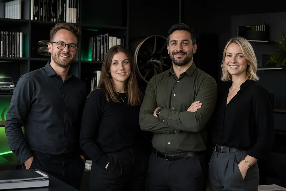 Redaktionsteam in moderner Büroumgebung